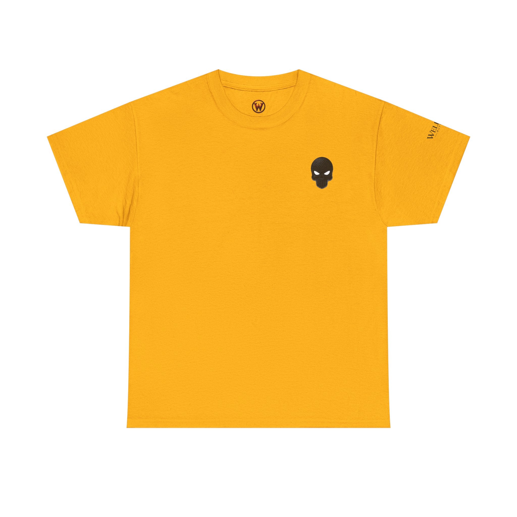 Skull Chest Tee — Minimal Skull Graphic White T-Shirt