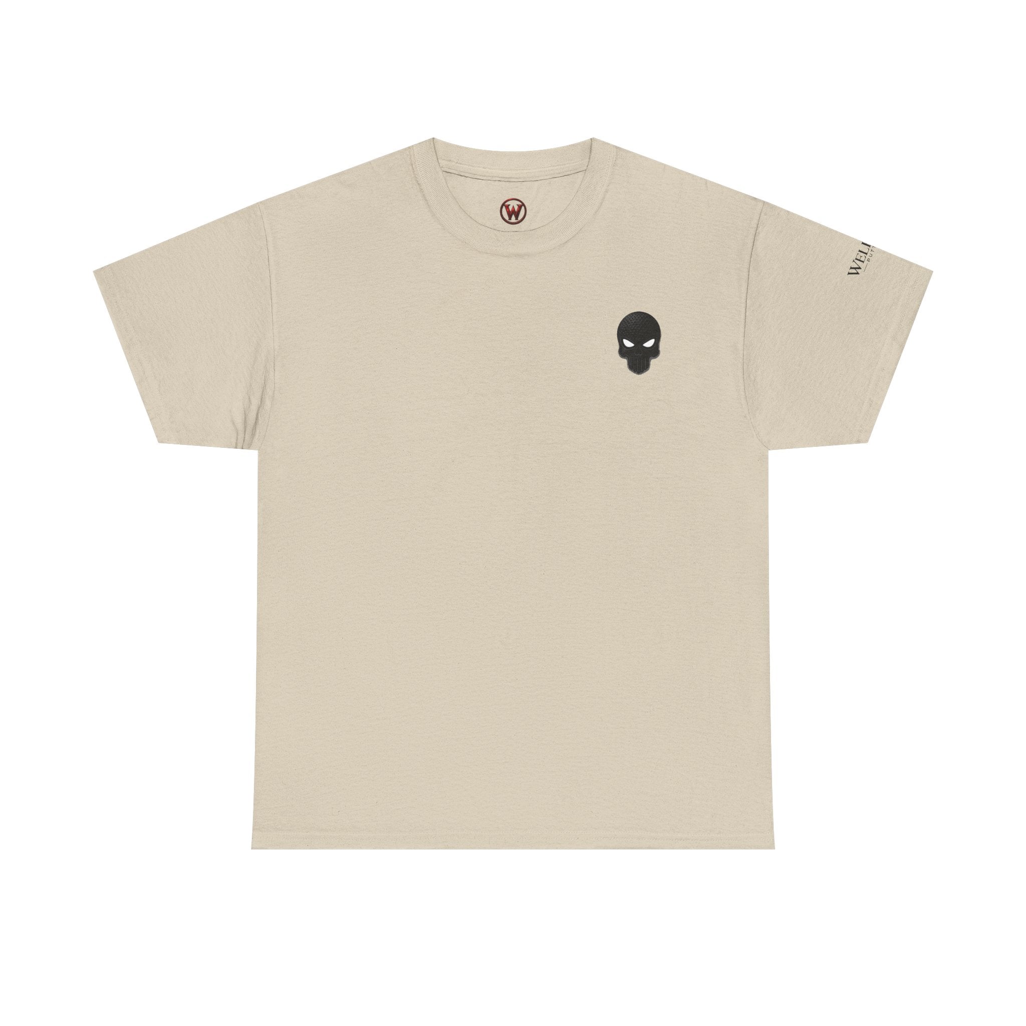 Skull Chest Tee — Minimal Skull Graphic White T-Shirt