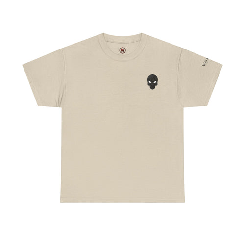 Skull Chest Tee — Minimal Skull Graphic White T-Shirt