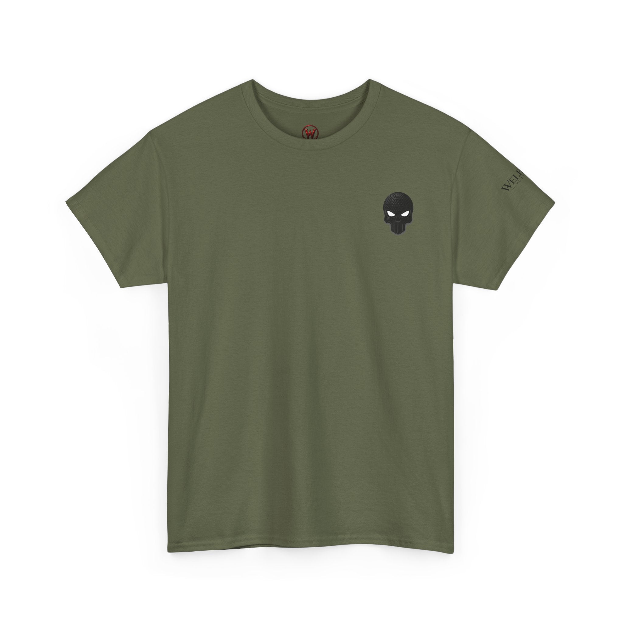 Skull Chest Tee — Minimal Skull Graphic White T-Shirt