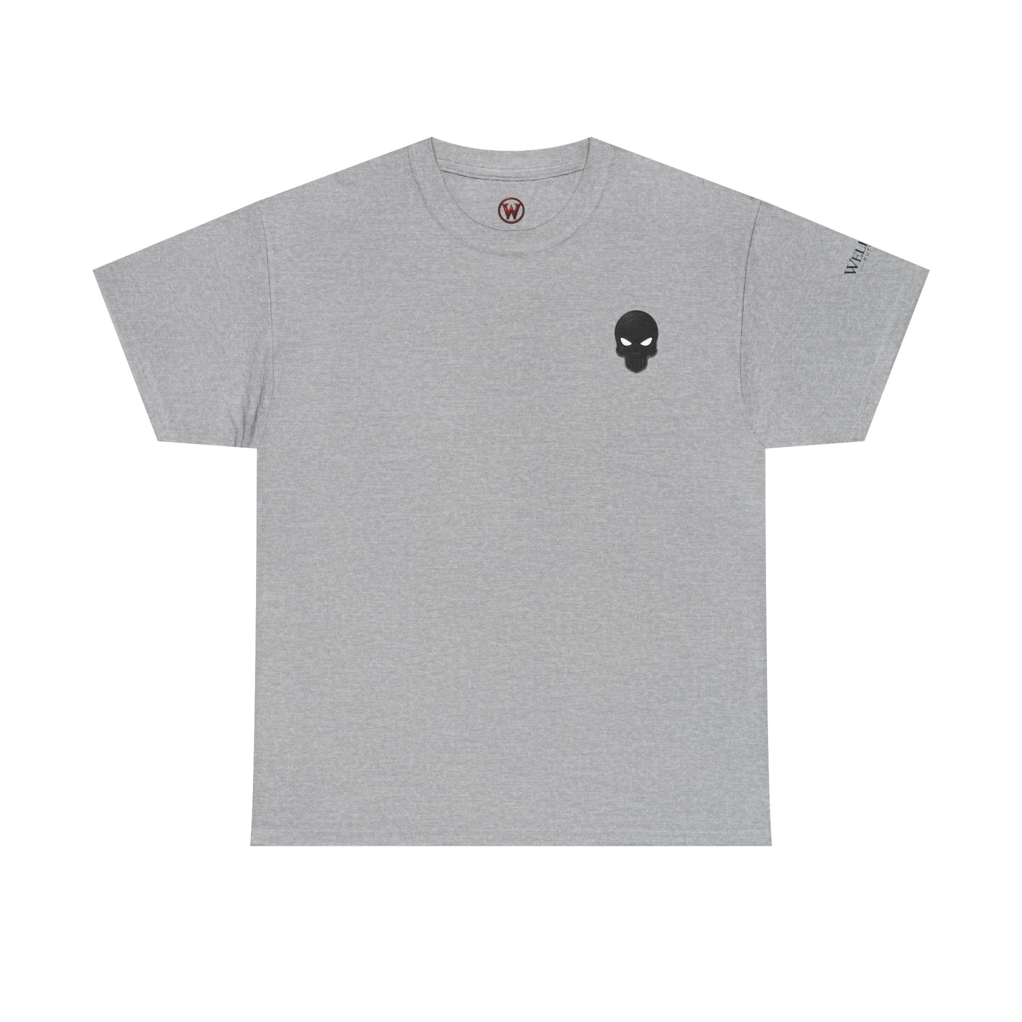 Skull Chest Tee — Minimal Skull Graphic White T-Shirt
