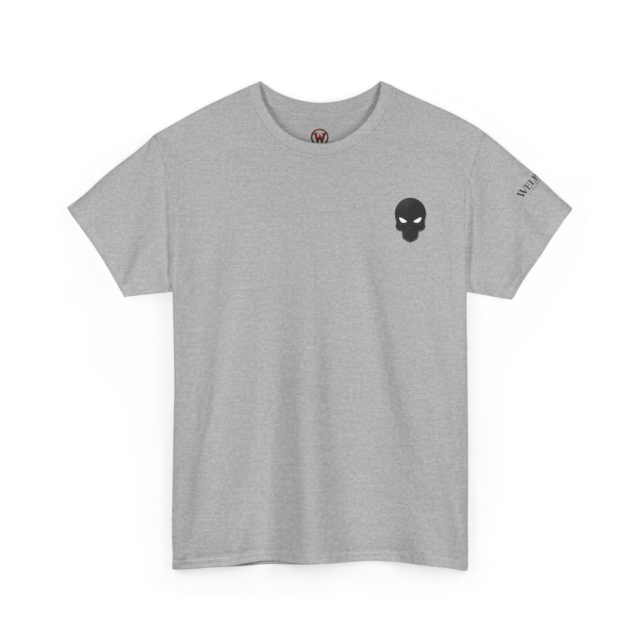 Skull Chest Tee — Minimal Skull Graphic White T-Shirt