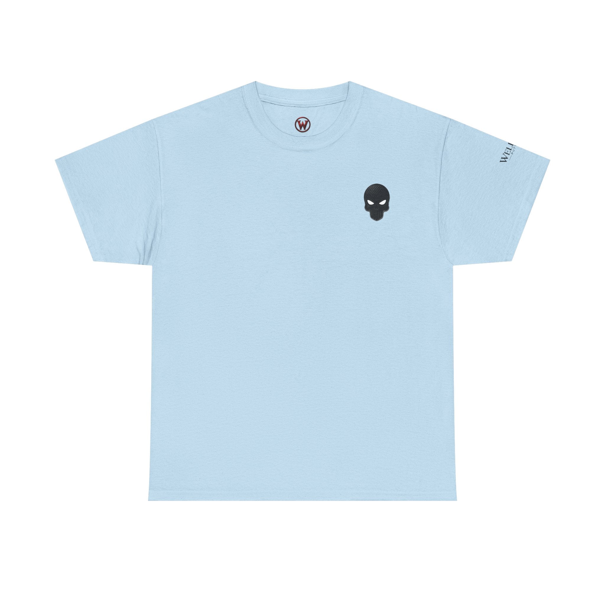 Skull Chest Tee — Minimal Skull Graphic White T-Shirt