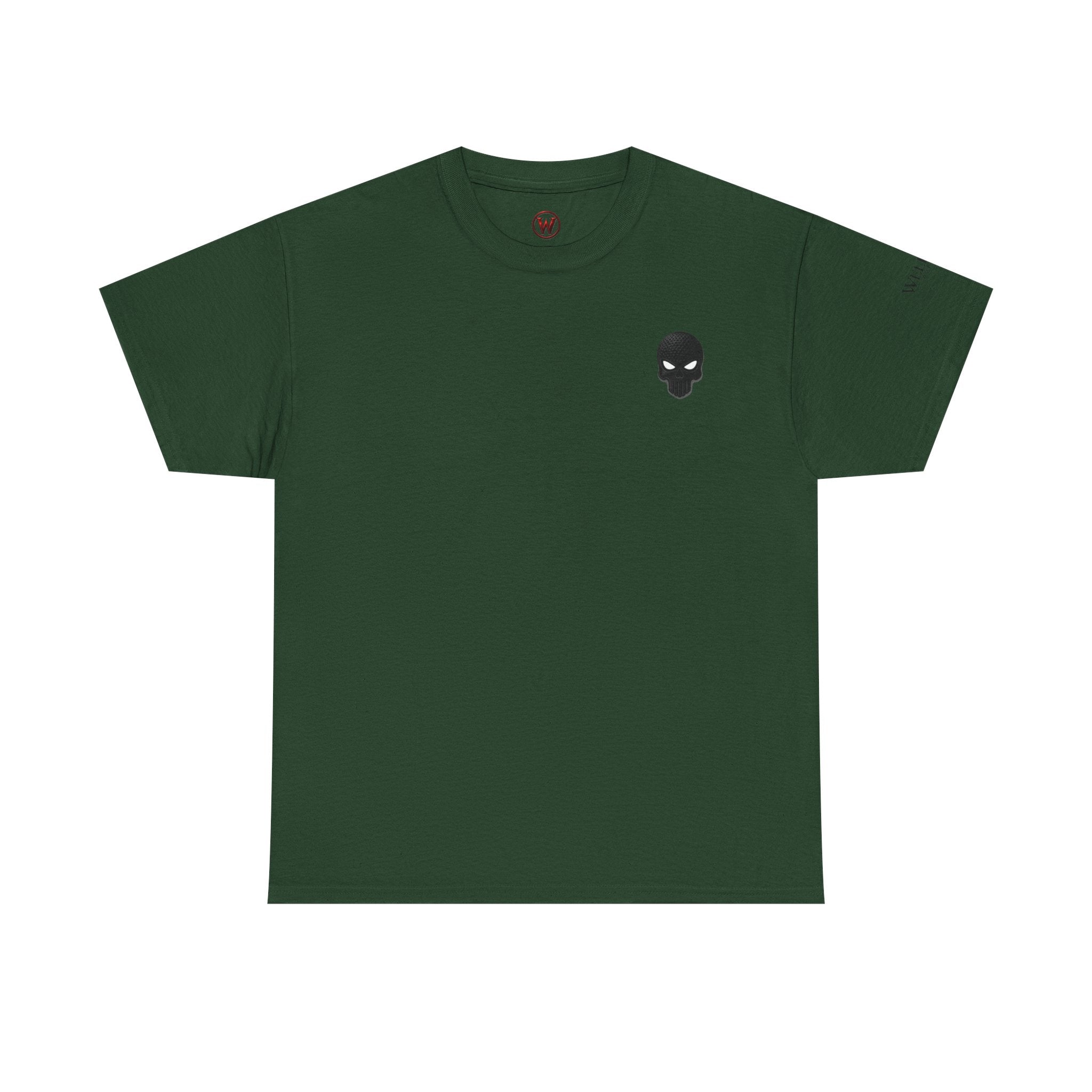 Skull Chest Tee — Minimal Skull Graphic White T-Shirt