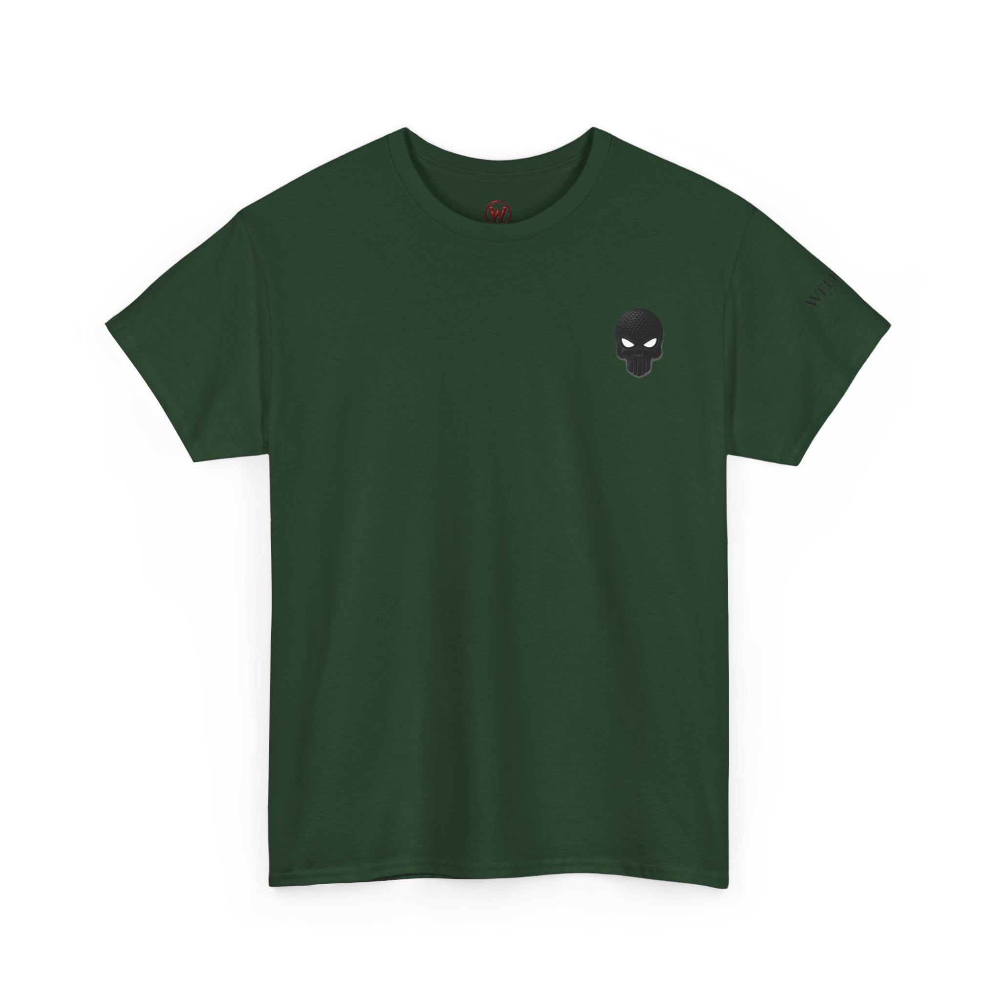 Skull Chest Tee — Minimal Skull Graphic White T-Shirt