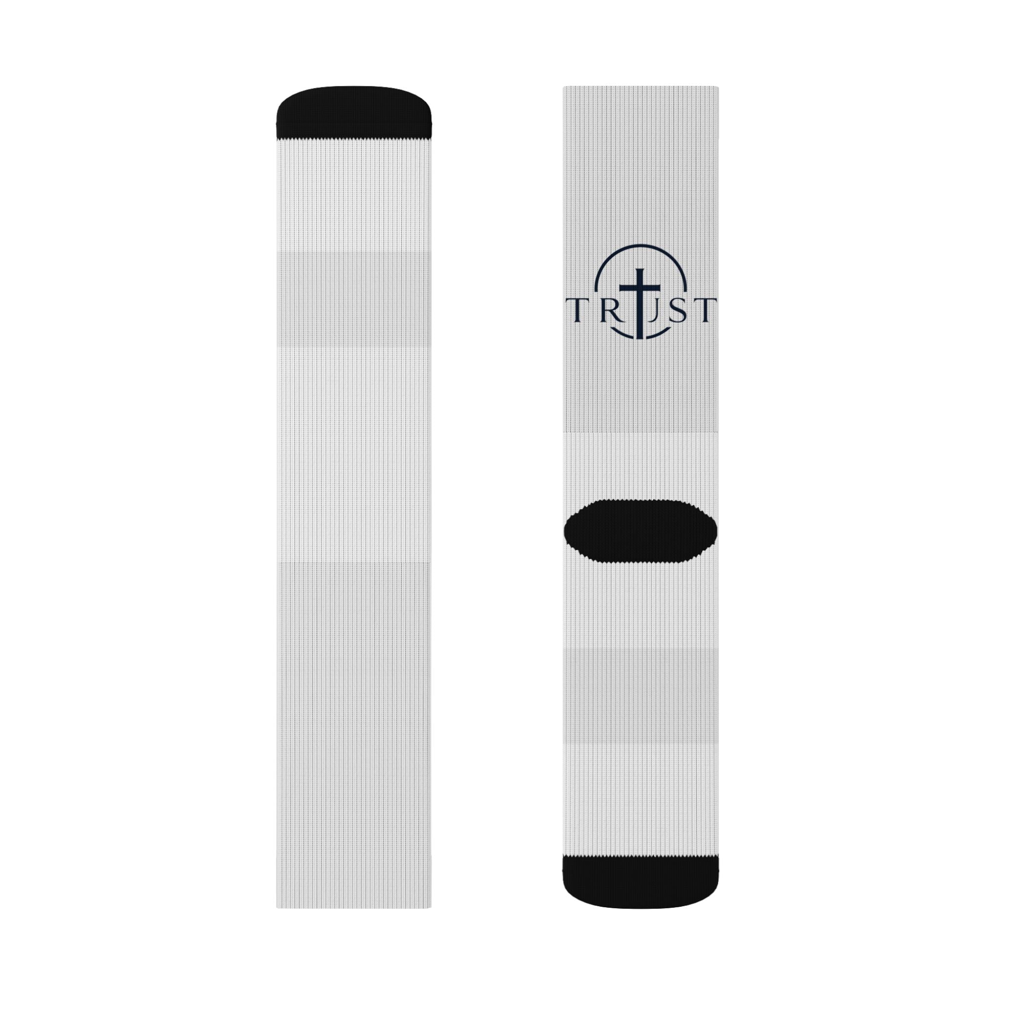 Trust Logo Sublimation Socks — Custom Branded Athletic Crew Socks