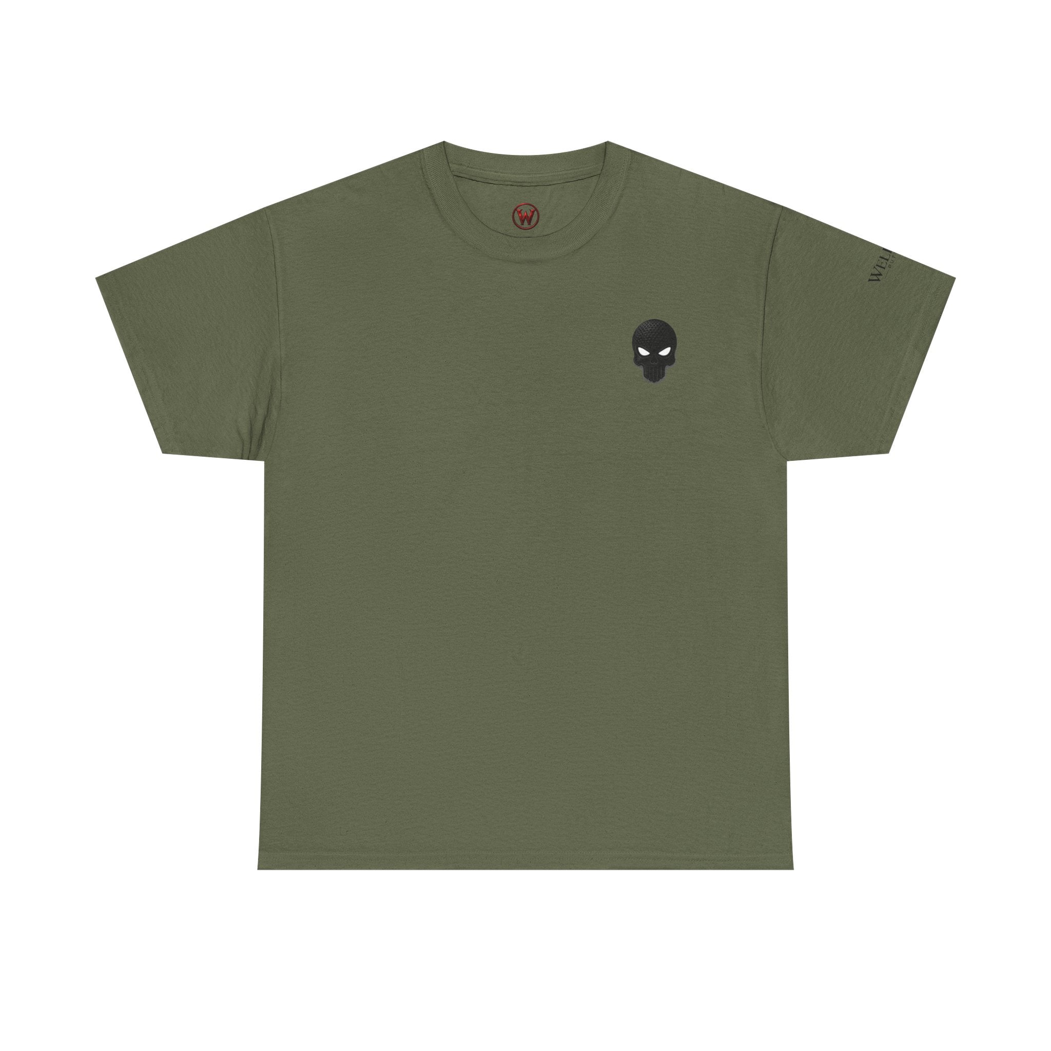 Skull Chest Tee — Minimal Skull Graphic White T-Shirt