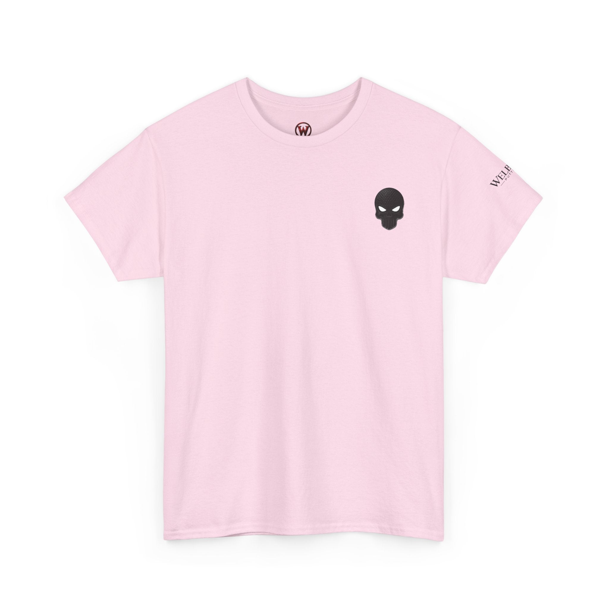 Skull Chest Tee — Minimal Skull Graphic White T-Shirt
