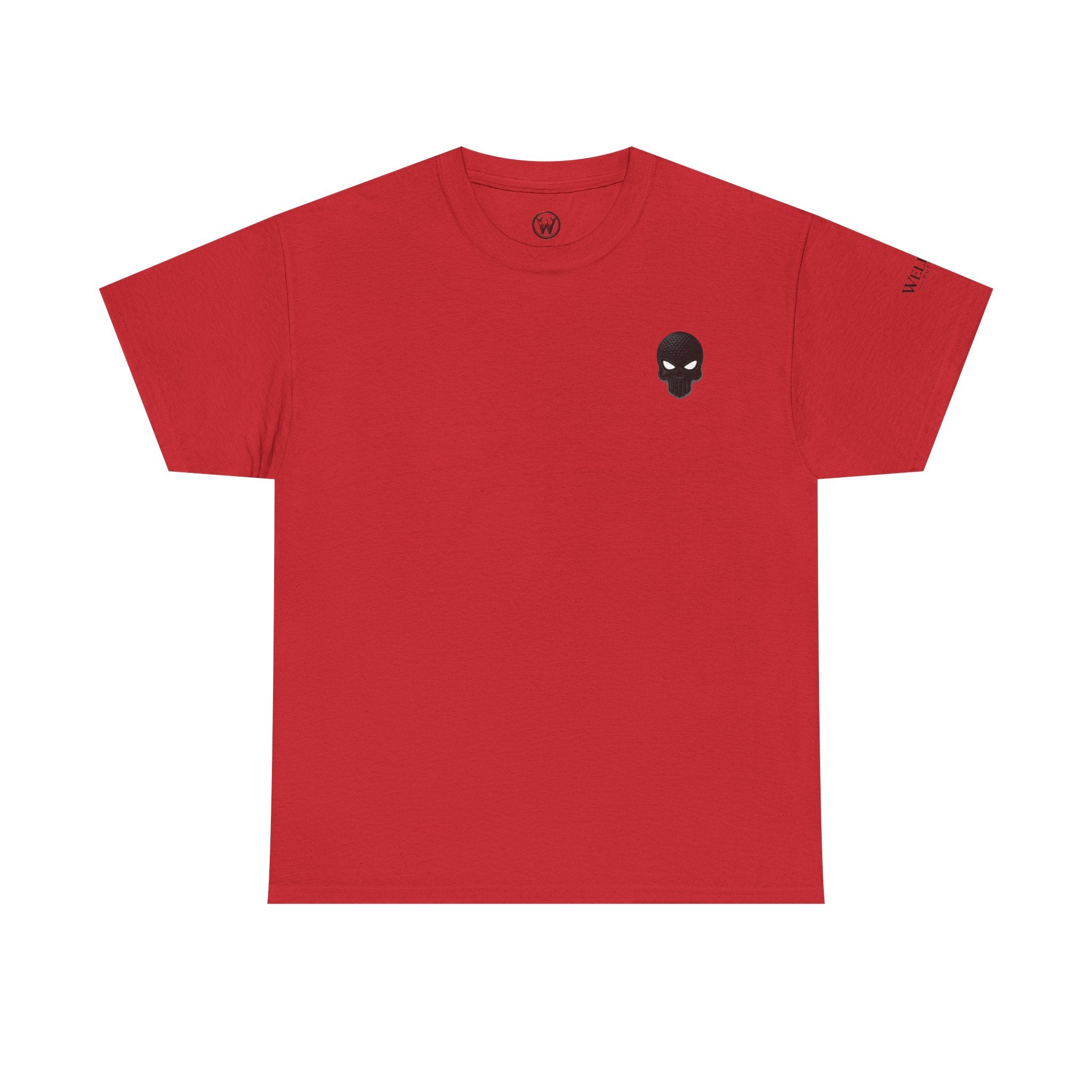 Skull Chest Tee — Minimal Skull Graphic White T-Shirt