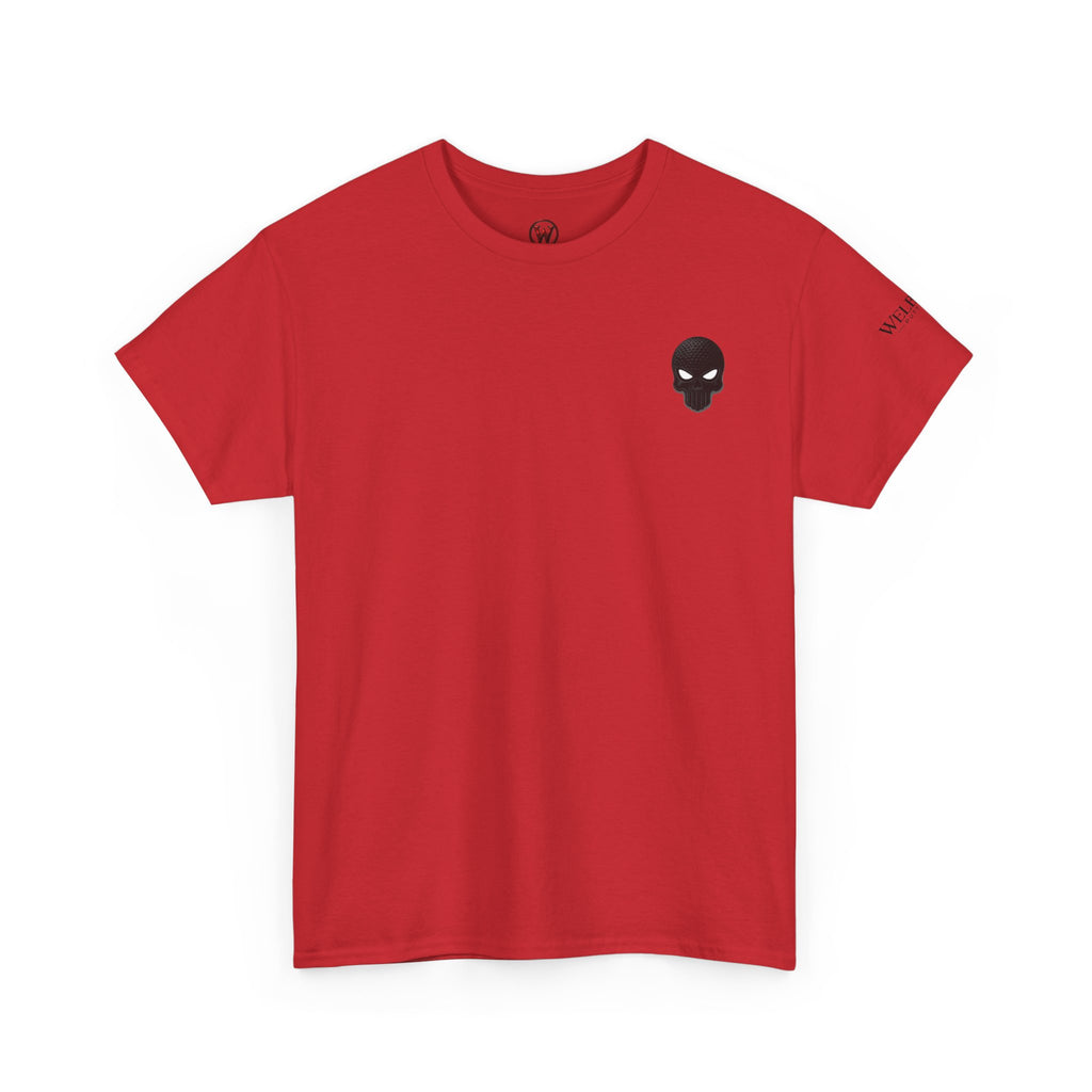 Skull Chest Tee — Minimal Skull Graphic White T-Shirt