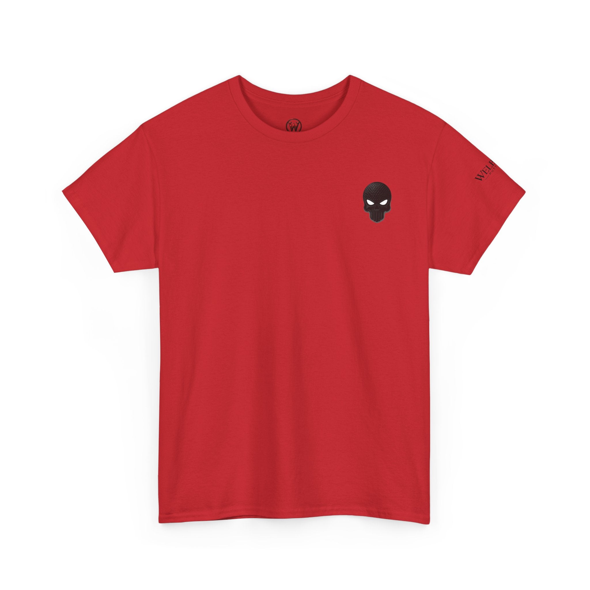 Skull Chest Tee — Minimal Skull Graphic White T-Shirt
