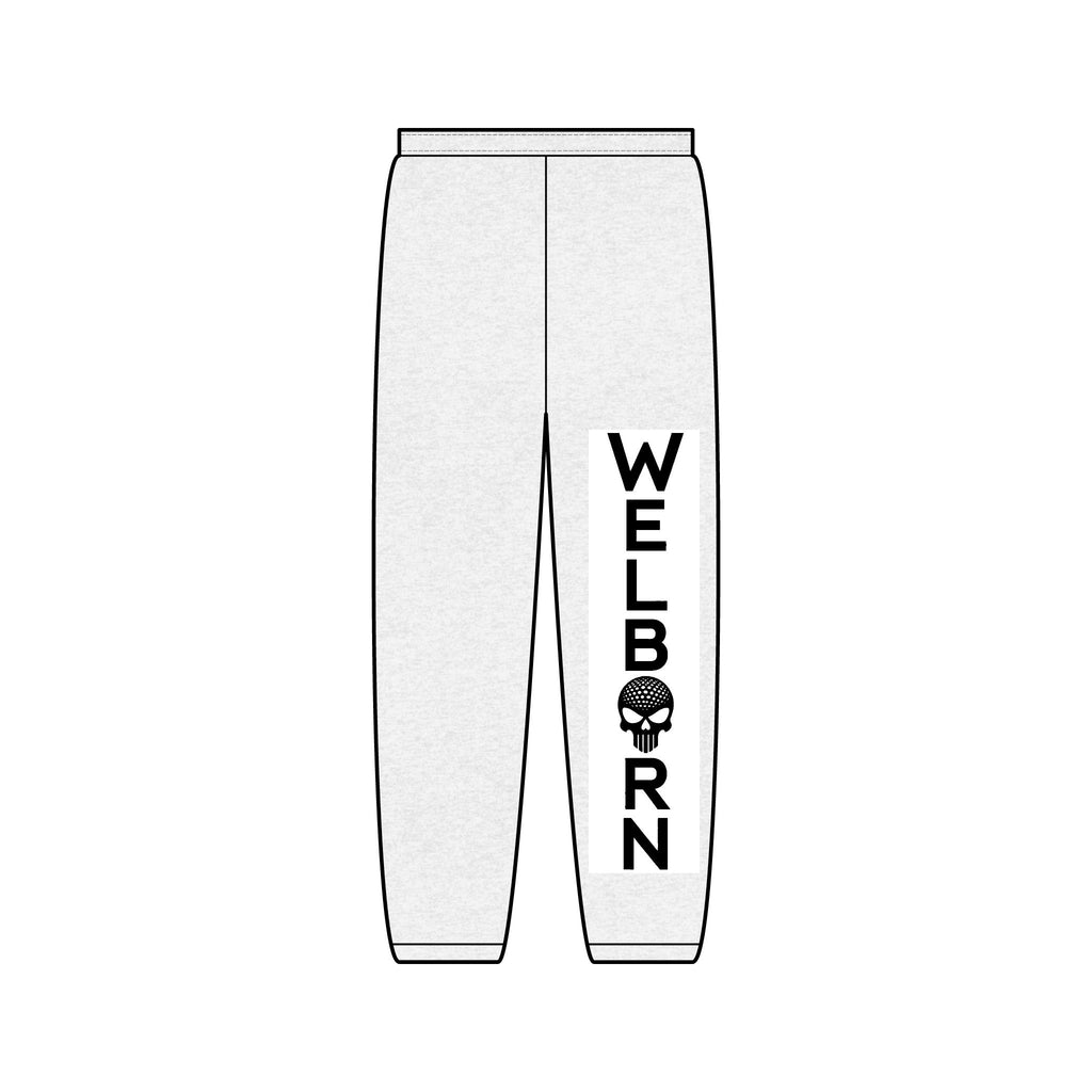 Welborn Logo Sweatpants — Vertical Skull Graphic Joggers