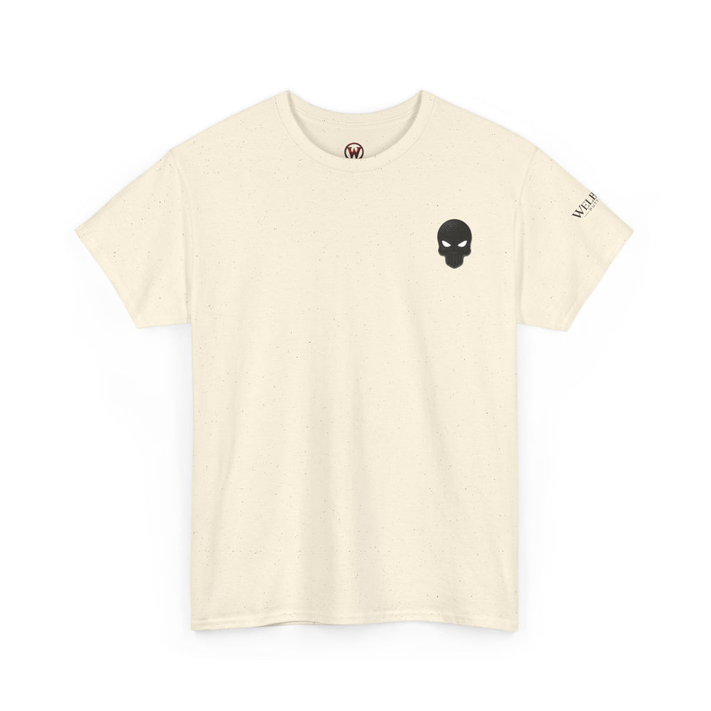 Skull Chest Tee — Minimal Skull Graphic White T-Shirt