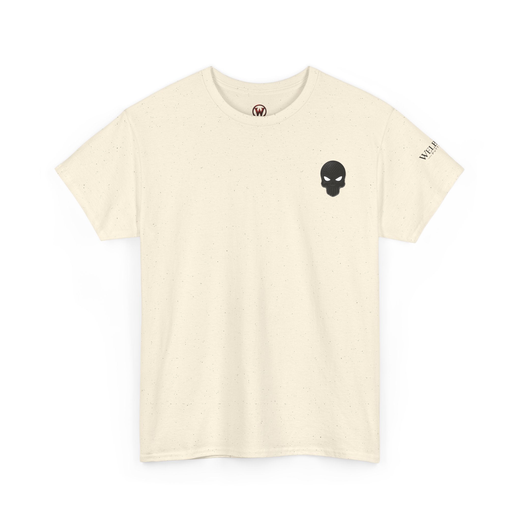 Skull Chest Tee — Minimal Skull Graphic White T-Shirt