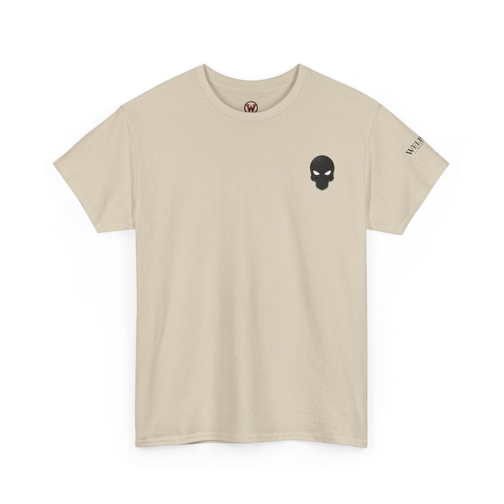 Skull Chest Tee — Minimal Skull Graphic White T-Shirt
