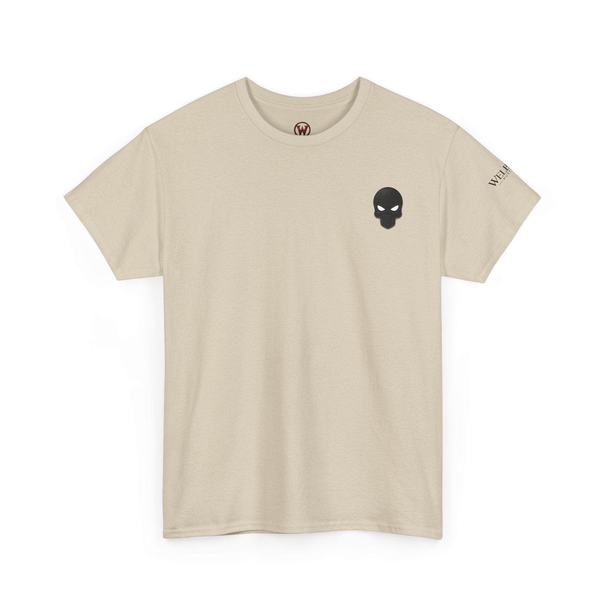 Skull Chest Tee — Minimal Skull Graphic White T-Shirt