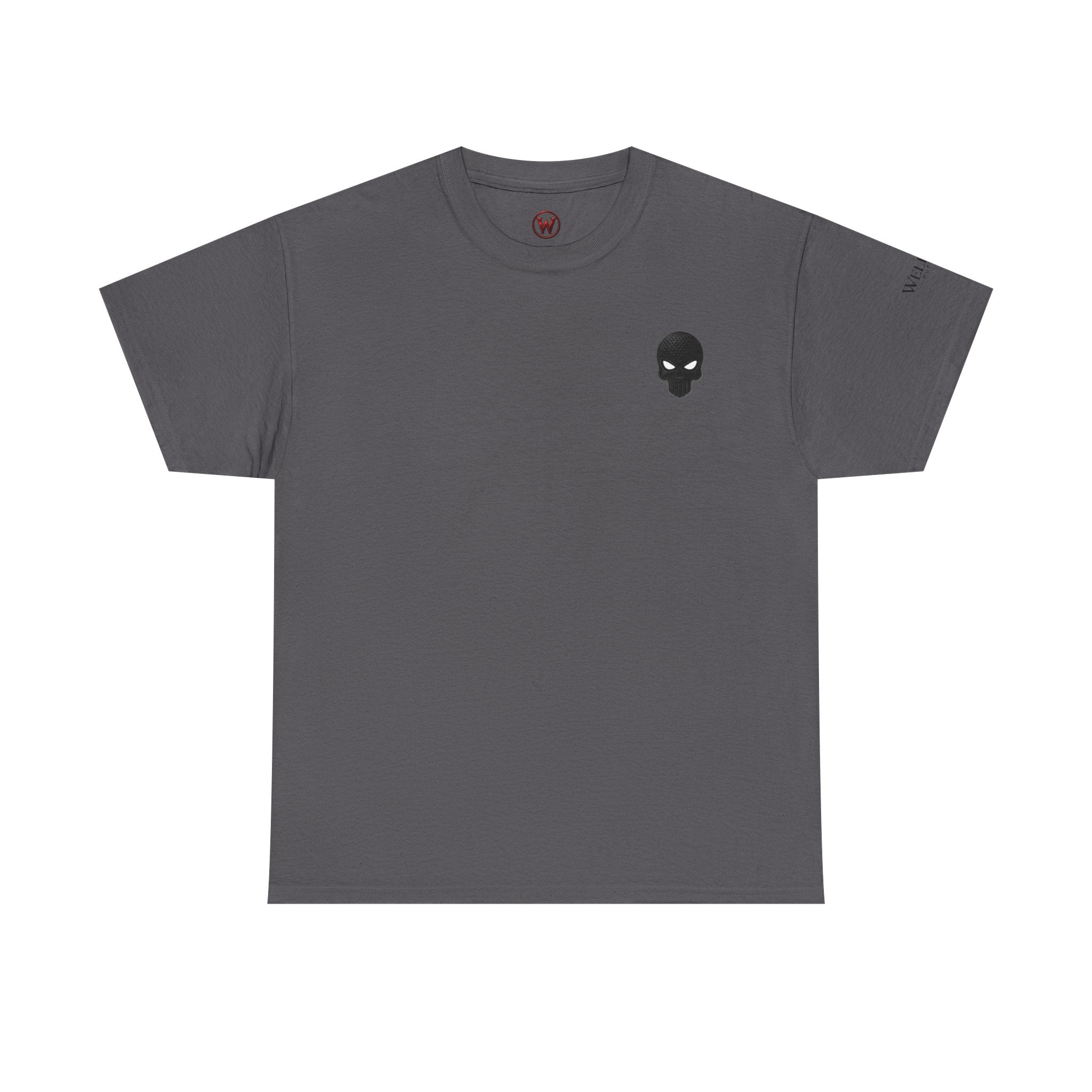 Skull Chest Tee — Minimal Skull Graphic White T-Shirt