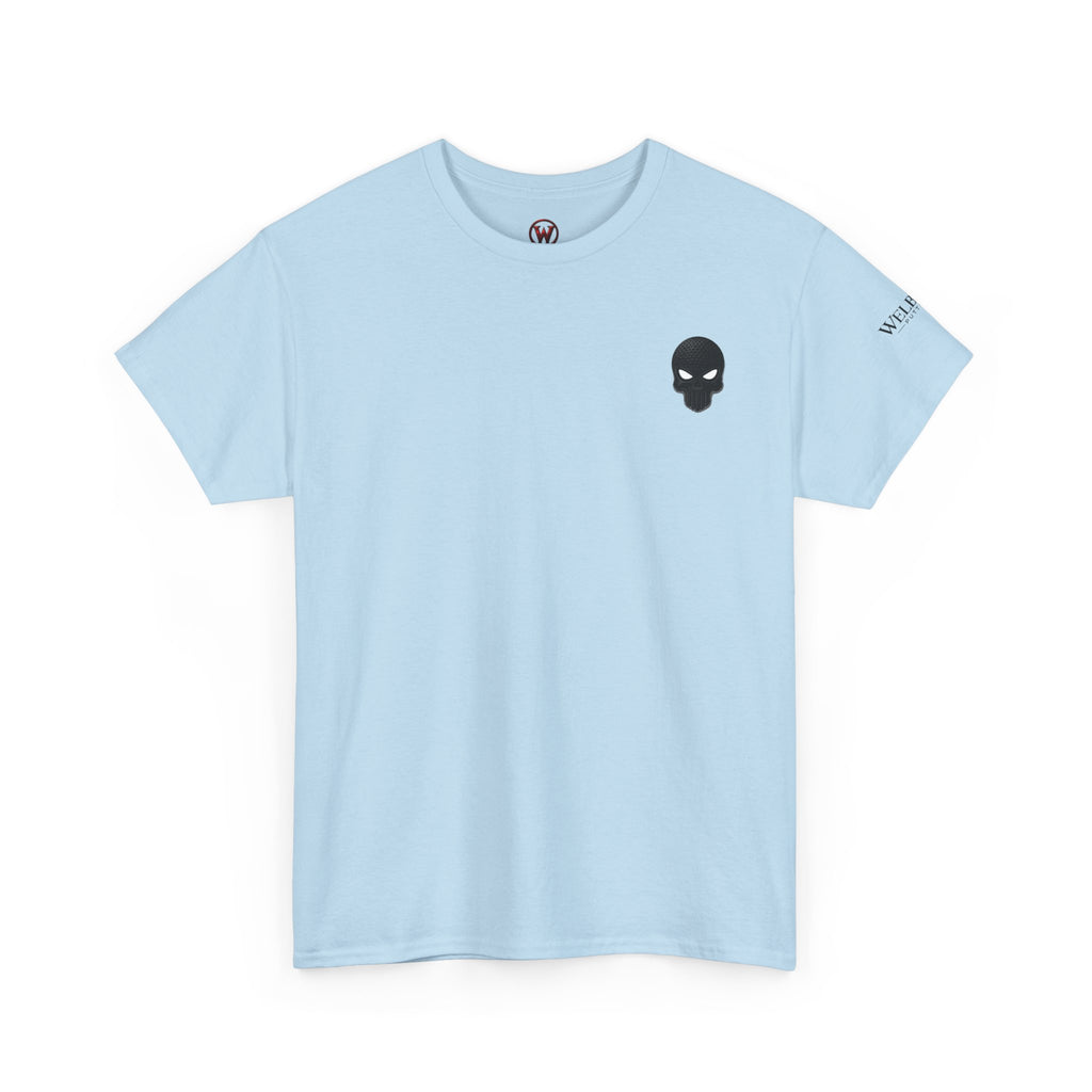 Skull Chest Tee — Minimal Skull Graphic White T-Shirt
