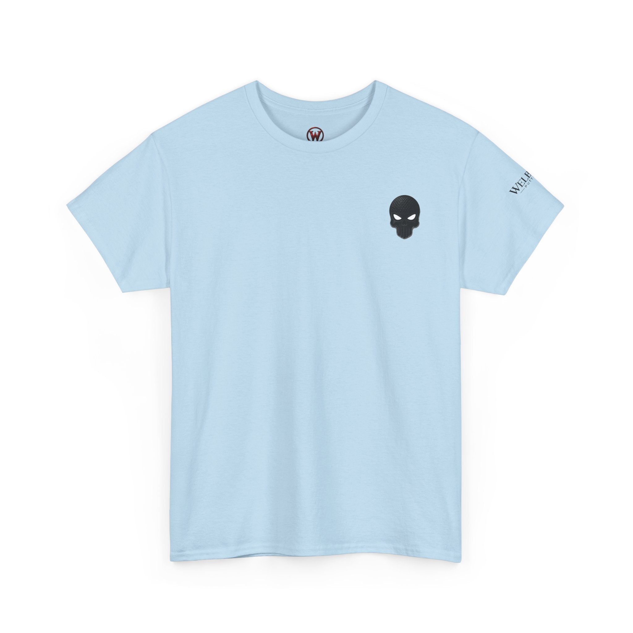 Skull Chest Tee — Minimal Skull Graphic White T-Shirt
