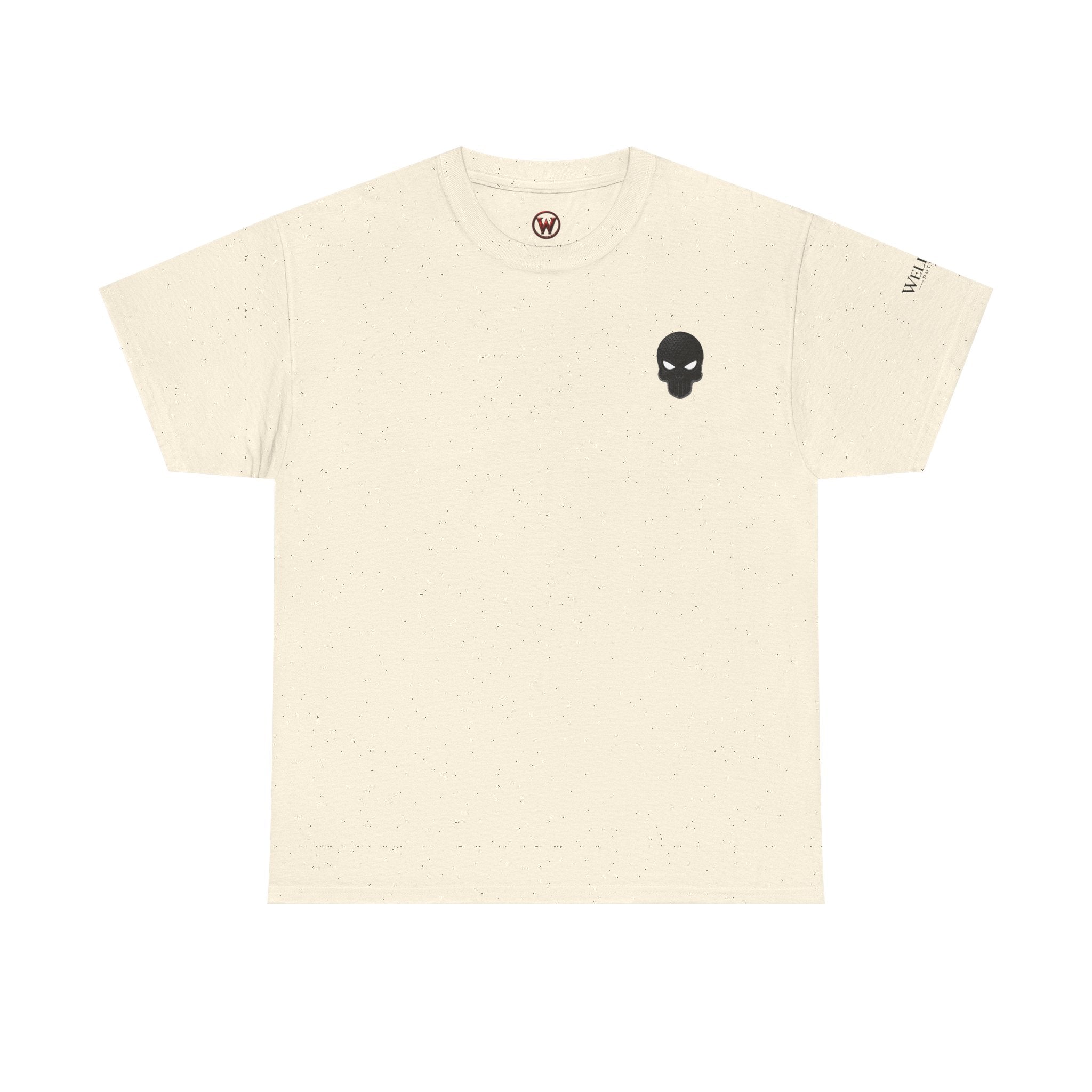 Skull Chest Tee — Minimal Skull Graphic White T-Shirt