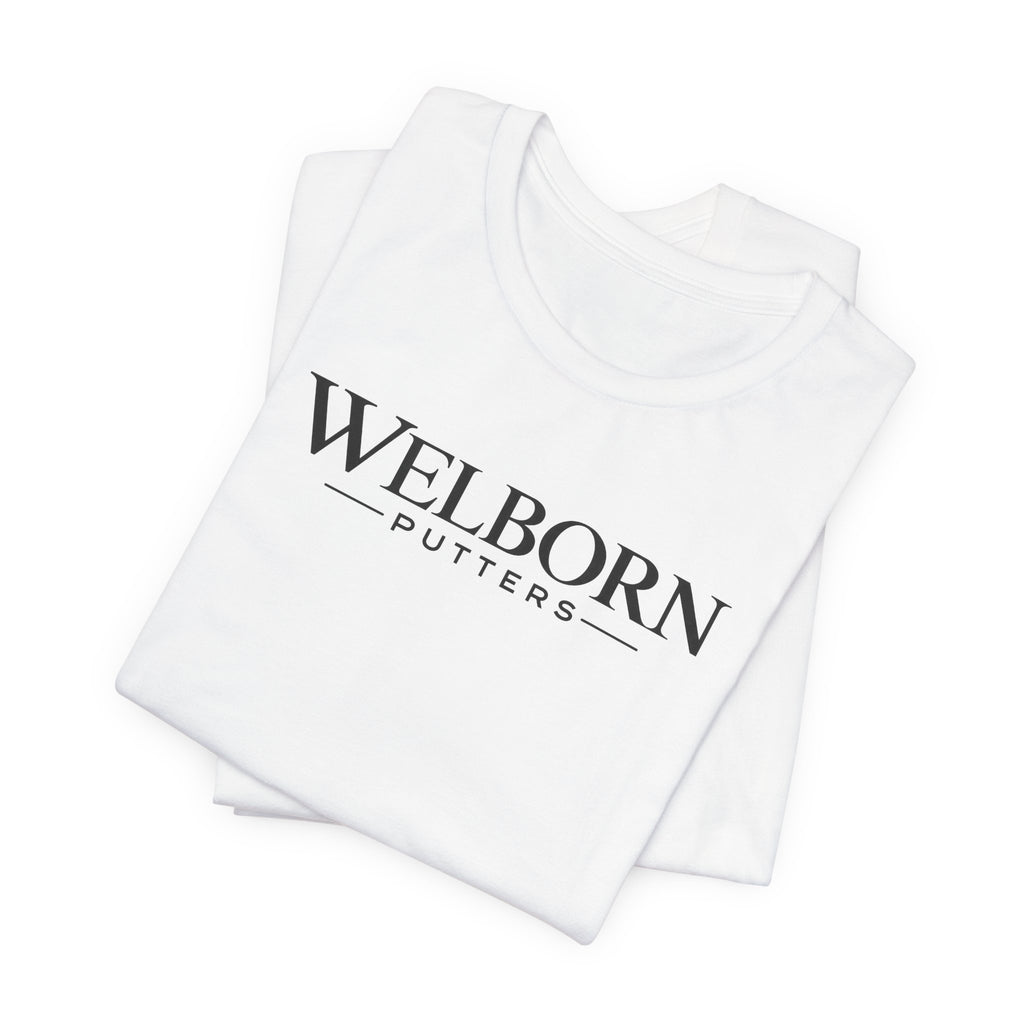 Welborn Putters Golf Skull Tee — Matthew 27:33 Back Graphic Short Sleeve Shirt