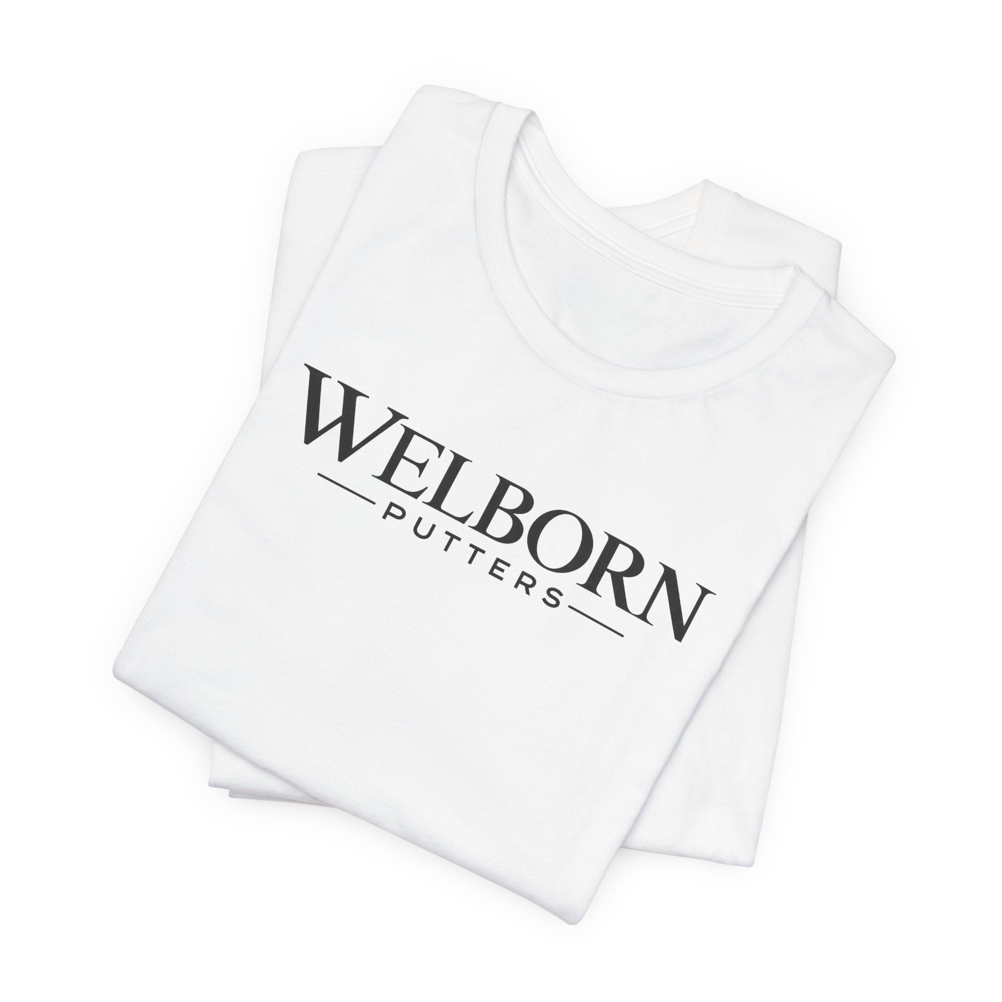 Welborn Putters Golf Skull Tee — Matthew 27:33 Back Graphic Short Sleeve Shirt