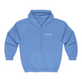 Skull Patch Zip Hoodie — Small Chest & Sleeve Graphic Full-Zip Sweatshirt