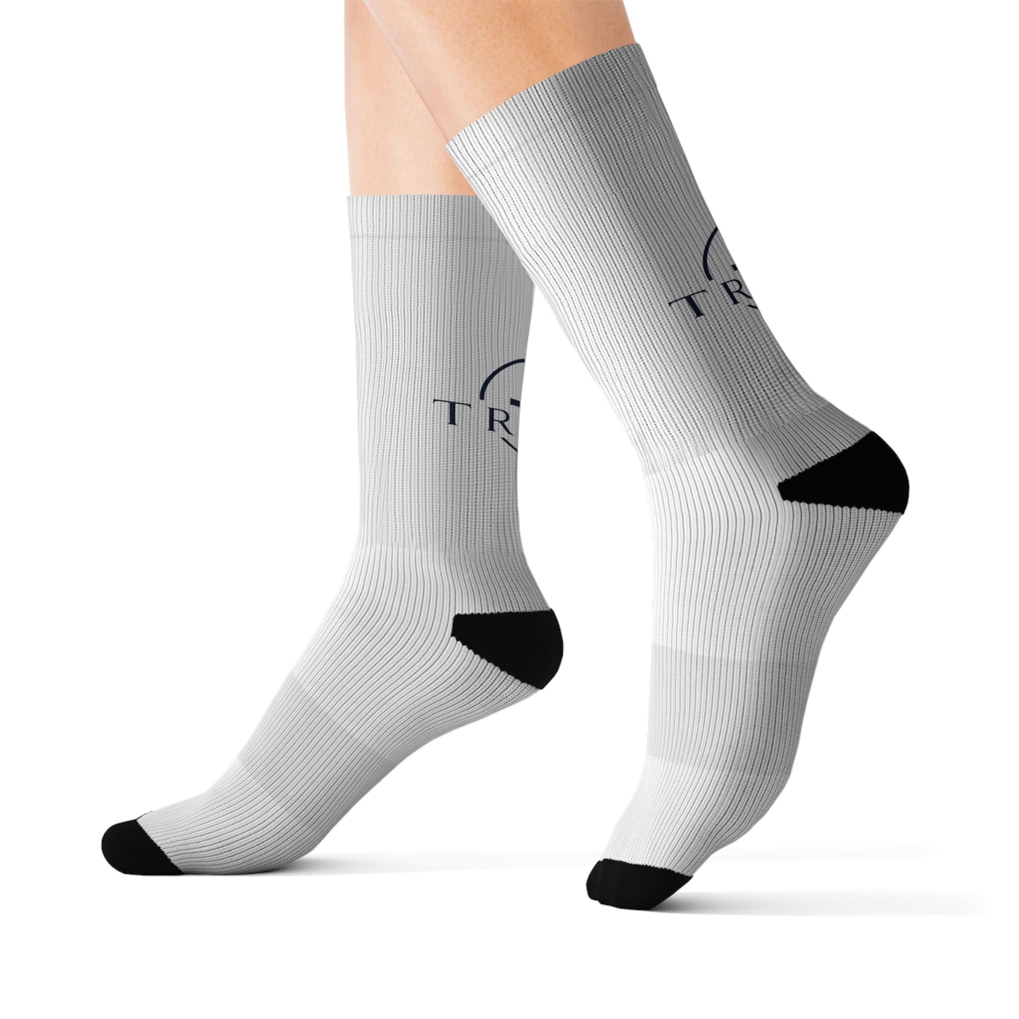 Trust Logo Sublimation Socks — Custom Branded Athletic Crew Socks